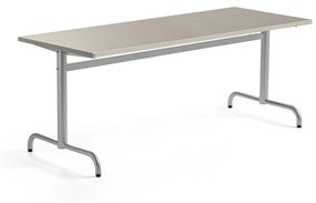 Stôl PLURAL, 1800x700x720 mm, linoleum - šedá, strieborná