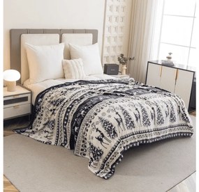 Mikroplyšová deka WINTER DEER, sivá Rozmer: 150 x 200 cm