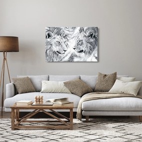 Obraz - Kreslené levie hlavy (90x60 cm)