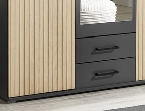 Šatníková skriňa Laurie, 120 cm, grafit/dub