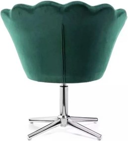 LuxuryForm DESIGN Kreslo FREY VELUR na striebornom kríži - zelené