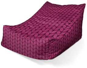 Sablio Sedací vak Lounge Pletenie vo fuksiovej farbe - 120 x 100 x 80 cm