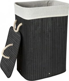 TRENDIE Bambusový kôš na prádlo 72l čierny + DARČEK