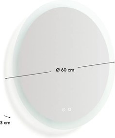 Nástenné zrkadlo s osvetlením ø 60 cm Mervi – Kave Home