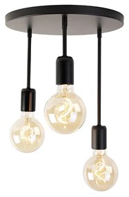 Moderné stropné svietidlo čierne 3-svetlo - Facil