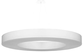 Závesné svietidlo Saturno Slim, 1x biele textilné tienidlo, (biely plast), (fi 90 cm)