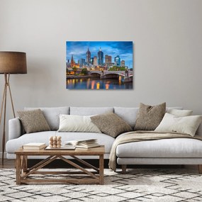 Sklenený obraz mesta Melbourne (70x50 cm)