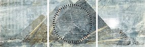 Obraz - Pyramídy v modrom filtri (s hodinami) (90x30 cm)