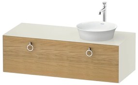 DURAVIT White Tulip závesná skrinka pod umývadlo na dosku vpravo, 1 zásuvka, 1300 x 550 x 408 mm, dub prírodný masív/nordická biela vysoký lesk, WT4982RH5H4