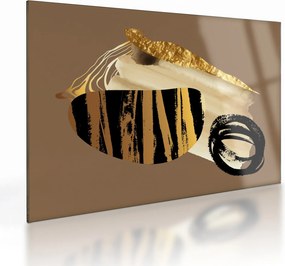 Sklenený obraz - Abstrakcia golden brown N⁰2 (70x50 cm)