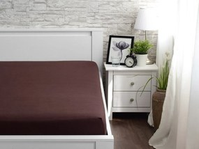 XPOSE® Jersey plachta Exclusive - tmavo hnedá 180x200 cm