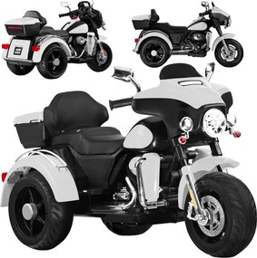 JOKOMISIADA Veľký akumulátorový motorkový chopper pre deti PA0254 biely