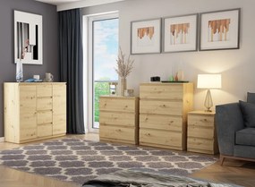 Komoda so 4 zásuvkami Carlos, dub artisan, 75 cm