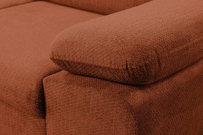 Rohová sedačka Aldon, tehlová štruktúrovaná látka, ľavý roh