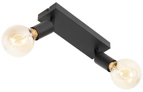 Moderné bodové svetlo čierne obdĺžnikové 2-žiarovkové - Facil