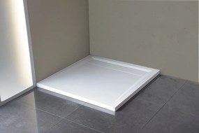 Polysan Polysan, ARENA sprchová vanička z liateho mramoru so záklopom, štvorec, 90x90x4cm, 71601