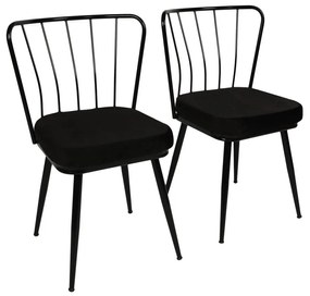 Čierne kovové jedálenské stoličky v súprave 2 ks Yildiz – Kalune Design
