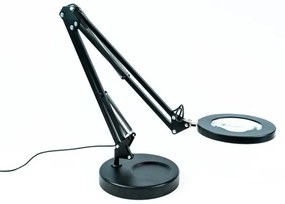 Brilagi - LED Stmievateľná stolná lampa s lupou LED/12W/5V 3000/4200/6000K čierna