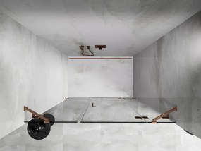 Mexen Lunar, pravé otočné sprchové dvere 155 cm, 8mm číre sklo, medený matný profil, 834S-155-050-65-00-P