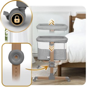 Bočná postieľka pre novorodencov s nastavením výšky Nukido NK-243