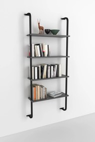 Nástenná knižnica MARLE 4, antracit/čierna