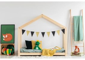 Domčeková detská posteľ z borovicového dreva 90x200 cm Mila RM - Adeko