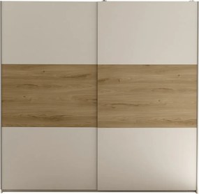 Šatníková skriňa Kiara 215 cm, biela/dub baysen