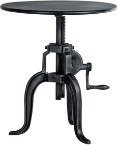 Kovový barový stôl Marcos v industriálnom štýle - v46-66 x Ø50 cm - Strieborná antik