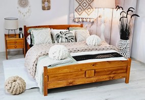 Vyvýšená posteľ ANGEL + matrac + rošt ZADARMO, 140x200 cm, prírodný-lak