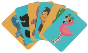 KIK Magnetická knižka s puzzle zvieratá safari, 47 dielov