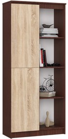 Regál Rexa 80 cm 1 skrinka a 4 police wenge/sonoma