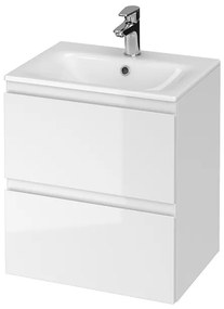 Cersanit Moduo, závesná umývadlová skrinka + umývadlo 50cm, biela lesklá, S801-312-DSM