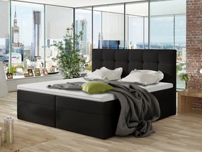 Manželská posteľ Boxspring Kennedy (180x200) (ekokoža Soft 011 (čierna)). Vlastná spoľahlivá doprava až k Vám domov. 1059313
