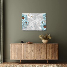 Obraz - 3D modré kvety (70x50 cm)