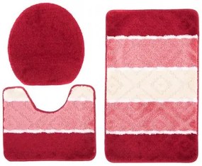 Sada kúpeľňových koberčekov MULTI C5132 červený ROMBY