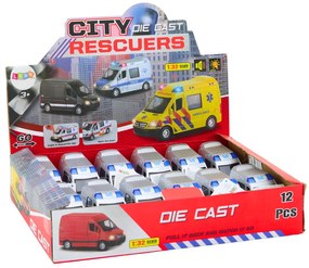 LEAN TOYS Policajné auto 1:32, kovové, svetlá, zvuky