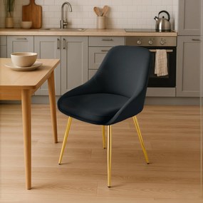 Sada 2 ks jedálenskej stoličky Elmira zamat - čierna