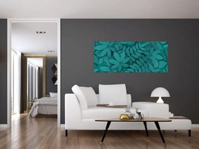 Obraz - Tyrkysové listy (120x50 cm)