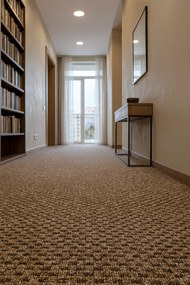 Timzo, Metrážny koberec Rubin 2117 brown, na mieru, šíře 4m, hnedá, ab (mriežka), chodba / predsieň