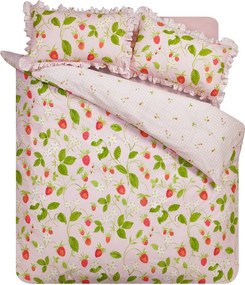 Ružové obliečky na jednolôžko 135x200 cm Strawberry Frills – Catherine Lansfield