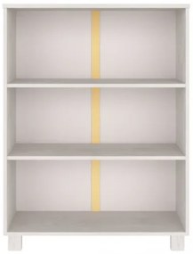 vidaXL Knižnica biela 85x35x112 cm masívne borovicové drevo-