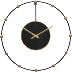 Kovové nástenné hodiny Pearl 61 cm čierne/zlaté