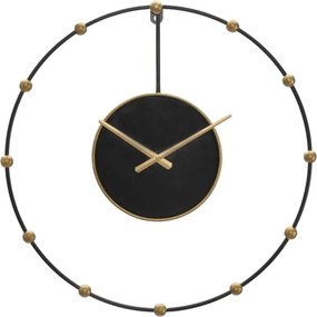 Kovové nástenné hodiny Pearl 61 cm čierne/zlaté