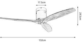 ZEVENTI - Stropný ventilátor SPELLO Wi-Fi Tuya čierna/dub + diaľkové ovládanie
