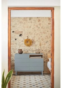 Modrá/sivá nízka komoda 120x90 cm Corvo – Teulat