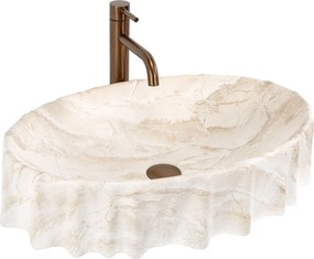 Rea Aurelia Reno, umývadlo na dosku 600×400×140 mm, béžová matná – imitácia kameňa, REA-U3505
