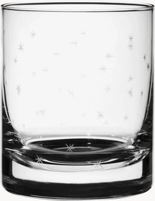 Ručne fúkané krištáľové poháre na whisky Stars, 4 ks