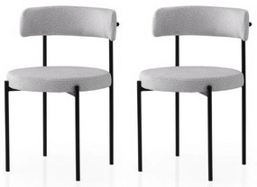 Súprava jedálenských stoličiek Gini Light Grey and Black, 2 ks