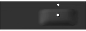 Mexen Vela, umývadlo na zapustenie 141 x 46,5 cm, pravé, čierna matná, 25231471P
