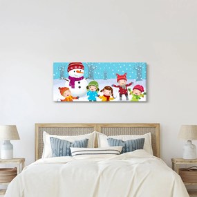 Obraz - Zimné detské radovánky (120x50 cm)